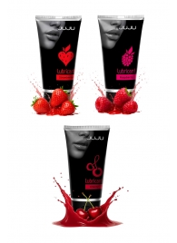 Набор из 3 съедобных лубрикантов JUJU (клубника, малина, вишня) - JuJu - купить с доставкой в Пензе