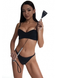 Стек с широким черным кожаным наконечником и металлической ручкой - 67 см. - Crazy Handmade - купить с доставкой в Пензе