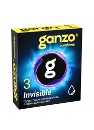 Супертонкие презервативы Ganzo Invisible - 3 шт. - Ganzo - купить с доставкой в Пензе