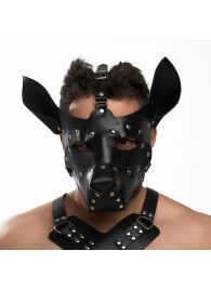 Черная кожаная маска «Собака» - Crazy Handmade - купить с доставкой в Пензе