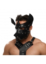 Черная кожаная маска «Собака» - Crazy Handmade - купить с доставкой в Пензе