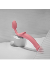 Розовый безремневой страпон Strap-on-me Semi-Realistic Bendable Strap-On size M - Strap-on-me - купить с доставкой в Пензе