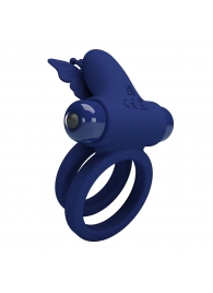 Синее эрекционное кольцо с вибростимуляцией клитора - Baile - в Пензе купить с доставкой