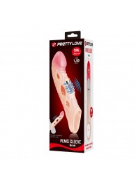 Телесная удлиняющая насадка с рельефом и вибрацией Brad - 21,3 см. - Baile - в Пензе купить с доставкой