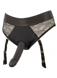 Черный женский страпон Strap-on Set: трусики и насадка - Orion - купить с доставкой в Пензе