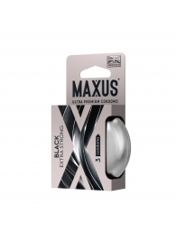 Черные утолщенные презервативы MAXUS Extra Strong с железным кейсом - 3 шт. - Maxus - купить с доставкой в Пензе