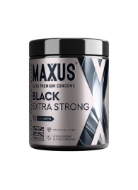 Черные утолщенные презервативы MAXUS Extra Strong с железным кейсом - 15 шт. - Maxus - купить с доставкой в Пензе