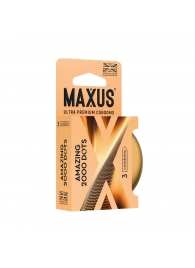 Точечные презервативы MAXUS 2000 Amazing Dots с железным кейсом - 3 шт. - Maxus - купить с доставкой в Пензе