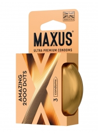 Точечные презервативы MAXUS 2000 Amazing Dots с железным кейсом - 3 шт. - Maxus - купить с доставкой в Пензе