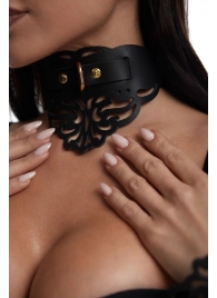 Фигурный чокер с узорами и золотистой фурнитурой - Crazy Handmade - купить с доставкой в Пензе