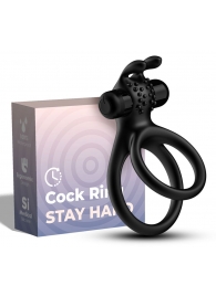 Черное эрекционное виброкольцо с подхватом мошонки Stay Hard - Boys of Toys - в Пензе купить с доставкой