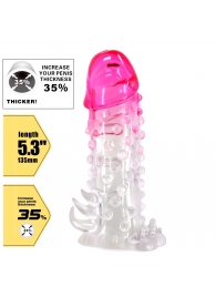 Прозрачно-розовая насадка на пенис Wilford - 13,5 см. - Baile - в Пензе купить с доставкой
