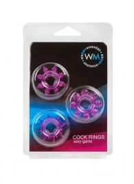 Набор из 3 лиловых эрекционных колец различной формы - Erowoman-Eroman - в Пензе купить с доставкой