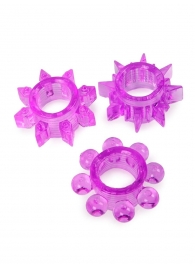 Набор из 3 лиловых эрекционных колец различной формы - Erowoman-Eroman - в Пензе купить с доставкой