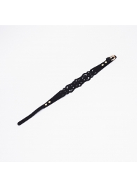 Черный ажурный чокер с золотистой фурнитурой - Crazy Handmade - купить с доставкой в Пензе