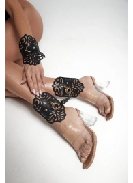 Черный фигурные оковы с золотистой фурнитурой - Crazy Handmade - купить с доставкой в Пензе