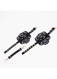 Черный фигурные оковы с золотистой фурнитурой - Crazy Handmade - купить с доставкой в Пензе