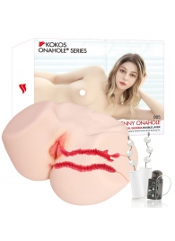 Мастурбатор-полуторс с двойным слоем материала и вибрацией Jenny Onahole Real Vagina - KOKOS - в Пензе купить с доставкой