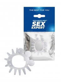 Эластичное эрекционное кольцо с шариками и лучами - Sex Expert - в Пензе купить с доставкой