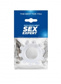 Прозрачное эрекционное кольцо со стимулирующими шариками - Sex Expert - в Пензе купить с доставкой