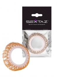 Эрекционное кольцо с бежевыми «ресничками» - Sextaz - в Пензе купить с доставкой