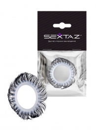 Эластичное эрекционное колечко с черными «ресничками» - Sextaz - в Пензе купить с доставкой