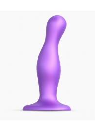 Фиолетовая насадка Strap-On-Me Dildo Plug Curvy size M - Strap-on-me - купить с доставкой в Пензе