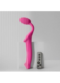 Ярко-розовый безремневой страпон Strap-on-me Vibrating Bendable Strap-On size XL - Strap-on-me - купить с доставкой в Пензе