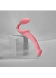 Розовый безремневой страпон Strap-on-me Semi-Realistic Bendable Strap-On size L - Strap-on-me - купить с доставкой в Пензе