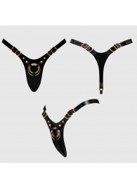Черный пояс для фиксации насадок Strap-On-Me Leatherette Harness Fabulous - Strap-on-me - купить с доставкой в Пензе