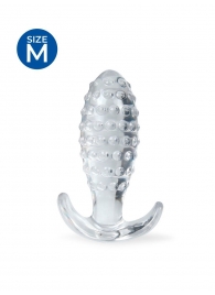 Прозрачная анальная пробка с шишечками - 8 см. - Sex Expert