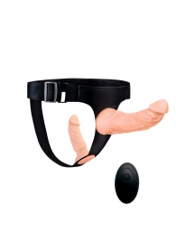 Женский страпон с 2 насадками, вибрацией и пультом ДУ - Erowoman-Eroman - купить с доставкой в Пензе