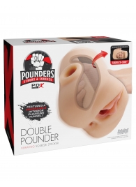 Телесный мастурбатор с вибрацией Double Pounder Vibrating Squeeze Stroker - Pipedream - в Пензе купить с доставкой