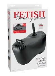 Черное надувное кресло с платформой для фиксации дилдо Body Dock Inflatable Love Seat - Pipedream - купить с доставкой в Пензе