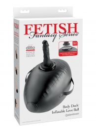 Черный надувной мяч с платформой для фиксации дилдо Body Dock Inflatable Love Ball - Pipedream - купить с доставкой в Пензе