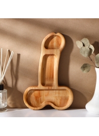 Деревянное блюдо для подачи в форме члена (25 х 16,5 х 1,7 см) - Сима-Ленд - купить с доставкой в Пензе