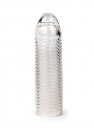 Прозрачная закрытая насадка на пенис с ребрышками - 16 см. - Sex Expert - в Пензе купить с доставкой