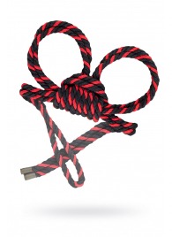 Черно-красные наручники-оковы ’’Узел-омега’’ из хлопковой веревки - Pecado - купить с доставкой в Пензе
