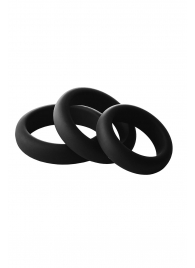 Набор из 3 черных эрекционных колец Smooth Silicone Cockring Pack - Dream Toys - в Пензе купить с доставкой
