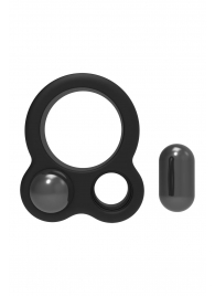 Черное эрекционное кольцо с утяжелителями Cockring Dual Weight - Dream Toys - в Пензе купить с доставкой