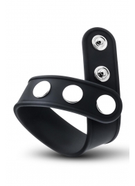 Черное эрекционное кольцо на кнопках - Blush Novelties - в Пензе купить с доставкой