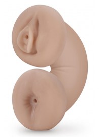 Телесный люминесцентный двусторонний мастурбатор Tasha - Blush Novelties - в Пензе купить с доставкой