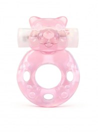 Розовое эрекционное виброкольцо в форме мишки - 1137 - в Пензе купить с доставкой