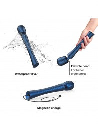 Синий вибромассажёр с насадками Man.wand Edgy - Manwan - в Пензе купить с доставкой