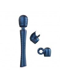 Синий вибромассажёр с насадками Man.wand Edgy - Manwan - в Пензе купить с доставкой