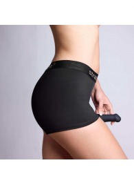 Черные трусики-боксеры для фиксации насадок Strap-on-me Harness Lingerie Allure - size S - Strap-on-me - купить с доставкой в Пензе