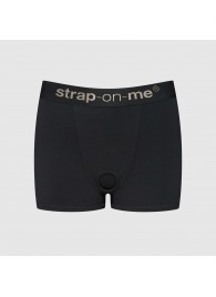 Черные трусики-боксеры для фиксации насадок Strap-on-me Harness Lingerie Allure - size S - Strap-on-me - купить с доставкой в Пензе