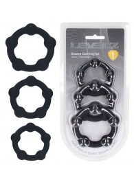 Набор из 3 эрекционных колец Beaded Silicone Cockring Set - Shots Media BV - в Пензе купить с доставкой