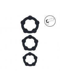 Набор из 3 эрекционных колец Beaded Silicone Cockring Set - Shots Media BV - в Пензе купить с доставкой