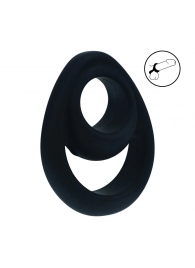Черное эрекционное кольцо Double Ergo Silicone Cockring - Shots Media BV - в Пензе купить с доставкой